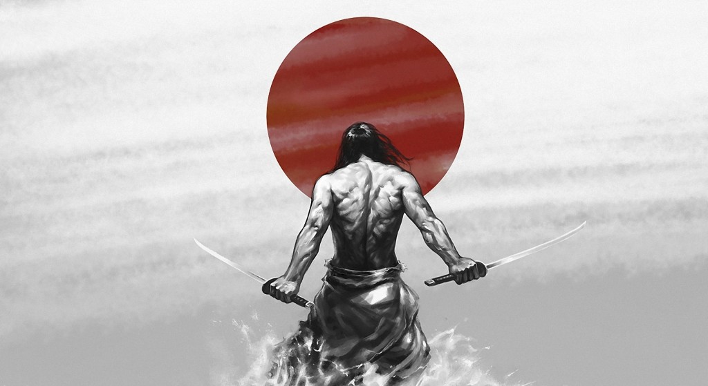 Samurai and the Japanese red sun.